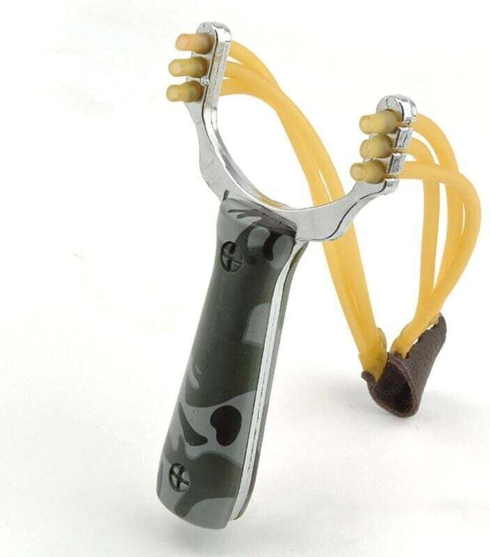 Schleuder, Edelstahl-Schleuder mit Gummiband, Jagd-Schleuder, Hochleistungs-Schleuder