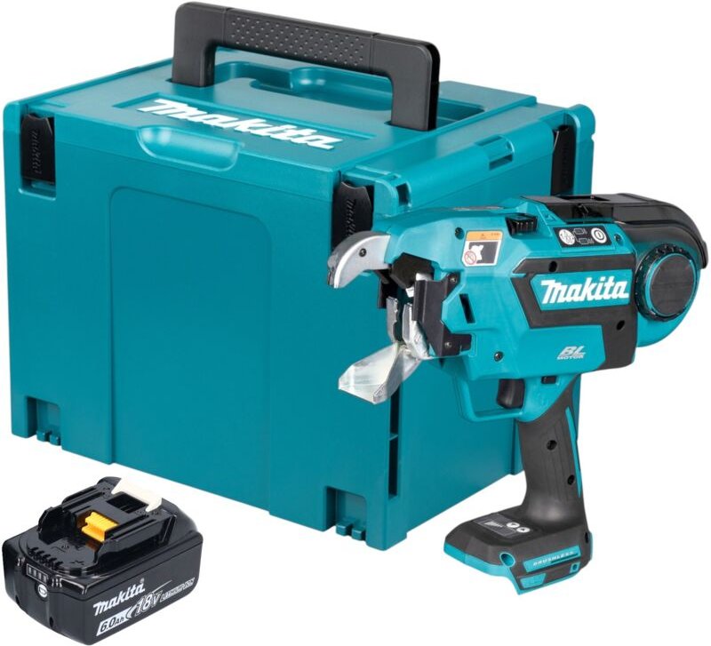 Makita DTR 181 G1J Akku Bewehrungsverbinder 18 V 0,8 mm Brushless + 1x Akku 6,0 Ah + Makpac - ohne Ladegerät