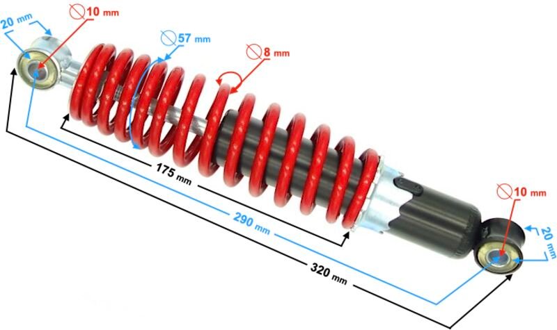 Hinterer Stoßdämpfer ATV 110 Rot