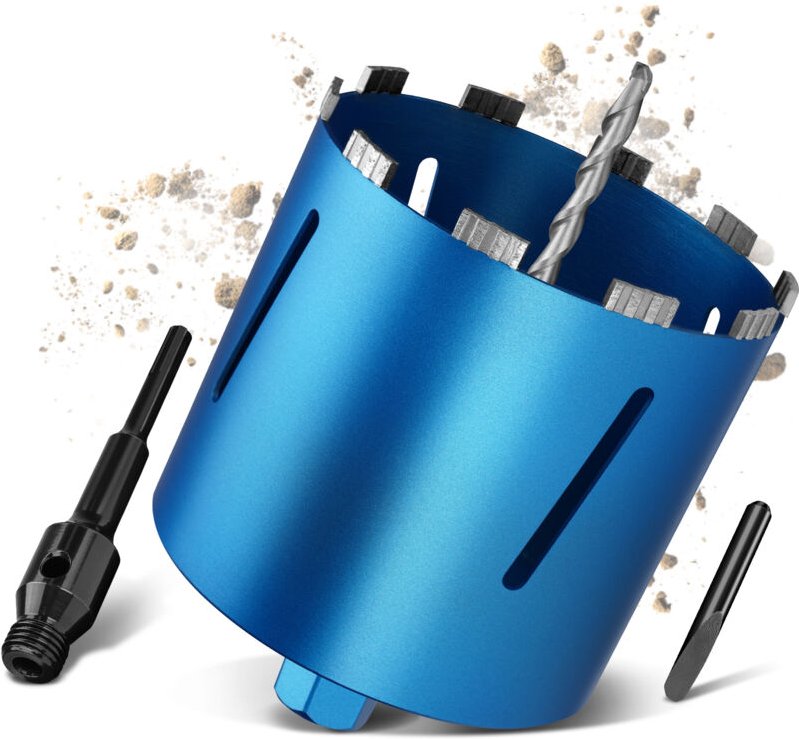 M22 Turbo Kernbohrer Ø182mm L200mm mit 100mm sds Plus Adapter Trocken / Nass Bohrkrone Diamantbohrkrone Kernbohrkrone Do...