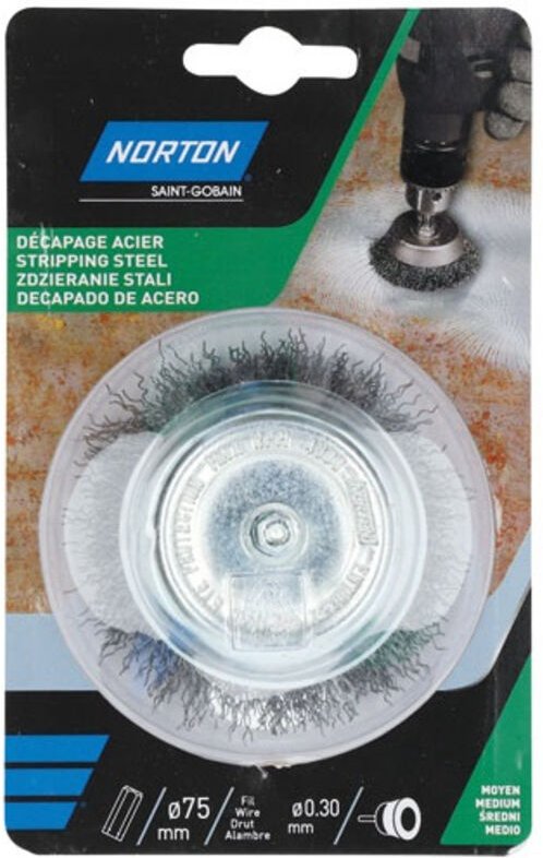 Bohrmaschinenbürste Wellenschneider Stahl 75 Norton - Norton