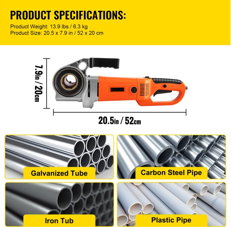 Elektrische Rohrgewindeschneidmaschine 2300W Heavy-Duty Hand-Held Power Drive Kit 220V Portable Rohrgewindeschneidmaschi...