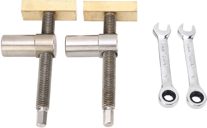 Set mit 2 Holzbearbeitungsklemmen für Tisch, Werkbank, Schnellspannklemme aus Messing, Edelstahl, Schraubstock, Werkbank...