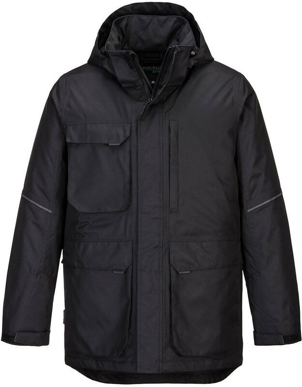 Portwest Winterparka wasserabweisend mit 10 Taschen Schwarz M