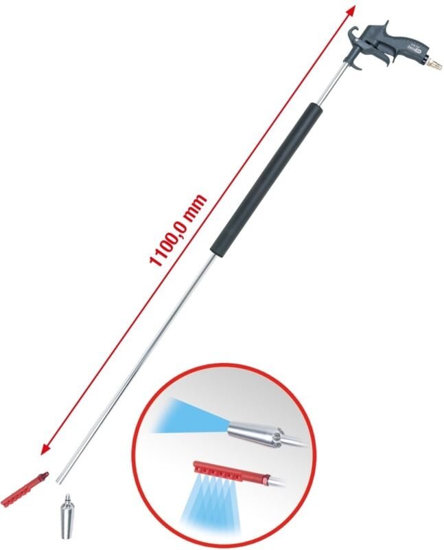 KS Tools Druckluft-Ausblaspistole, lange Ausführung, 3-tlg.