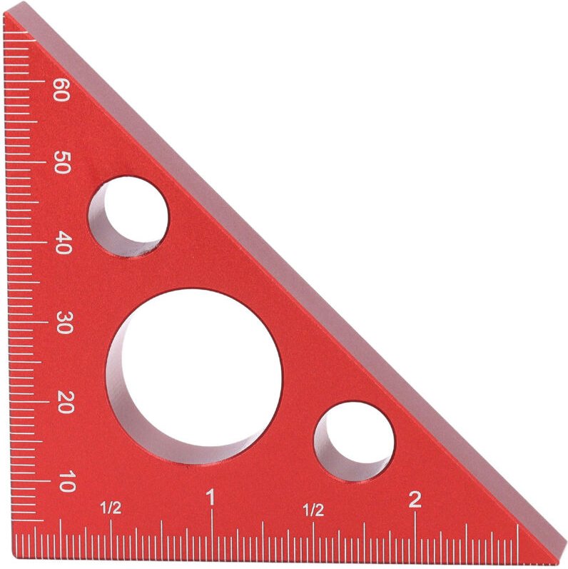 Rechtwinklige Richtschnur, 45 Grad 3 Zoll Flachwinkel-Richtschnur dick Metrisch Imperial für Holzbearbeitung (Rot)