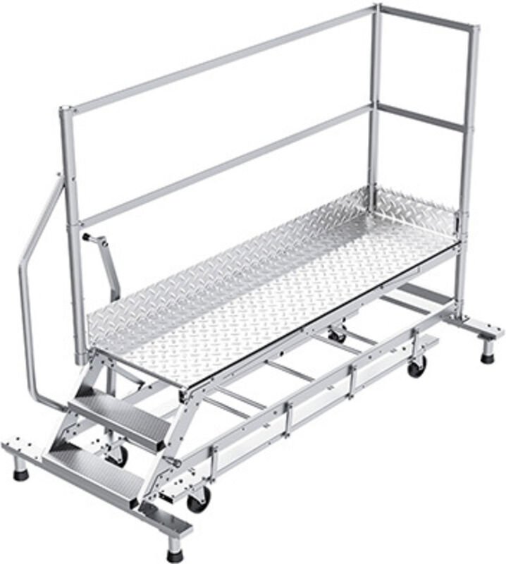 Mobile Plattform mit Geländer links und hinten - Maximale Arbeitshöhe 2.60m - PTF203G-KRE