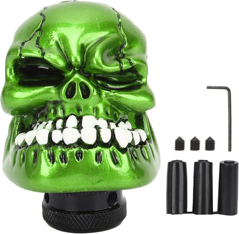 Yctze Schaltknauf, 8mm/10mm/12mm Adapter, Totenkopf-Schalthebel, Schaltknauf für manuelle Schaltung, Modifizierter Schal...