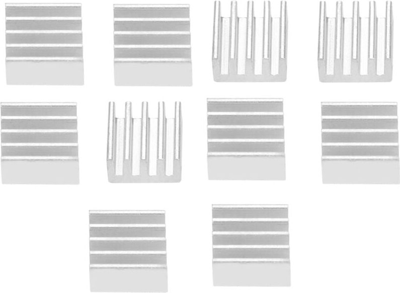 Garosa 10 Stück 3D-Drucker-Kühlkörper Gute Wärmeleitfähigkeit Klebende Aluminium-Chip-Kühlkörper Schnelle Wärmeableitung...