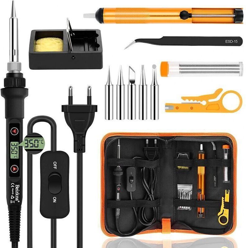 CHOYCLIT Lötkolben, 80 W, präzises elektronisches digitales Lötkolben-Set, einstellbare Temperatur 180–520 °C, sichtbar,...