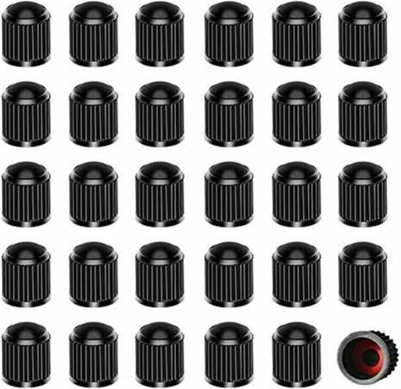 30 Stück Kunststoff-Reifenventilkappen, Reifenventilkappen mit Dichtung für suv, Fahrrad, Motorrad, lkw, 10 12,55 mm - A...