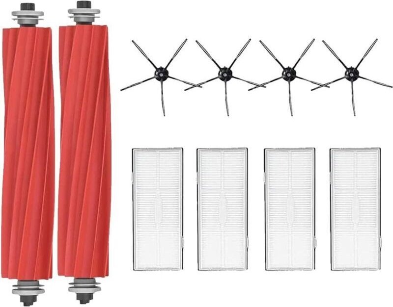 Ersatzteilset kompatibel mit Roborock S7, S7 Plus, S7 MaxV, S7 MavV Ultra Staubsauger – 2 Hauptbürsten, 4 Luftfilter, 4 ...