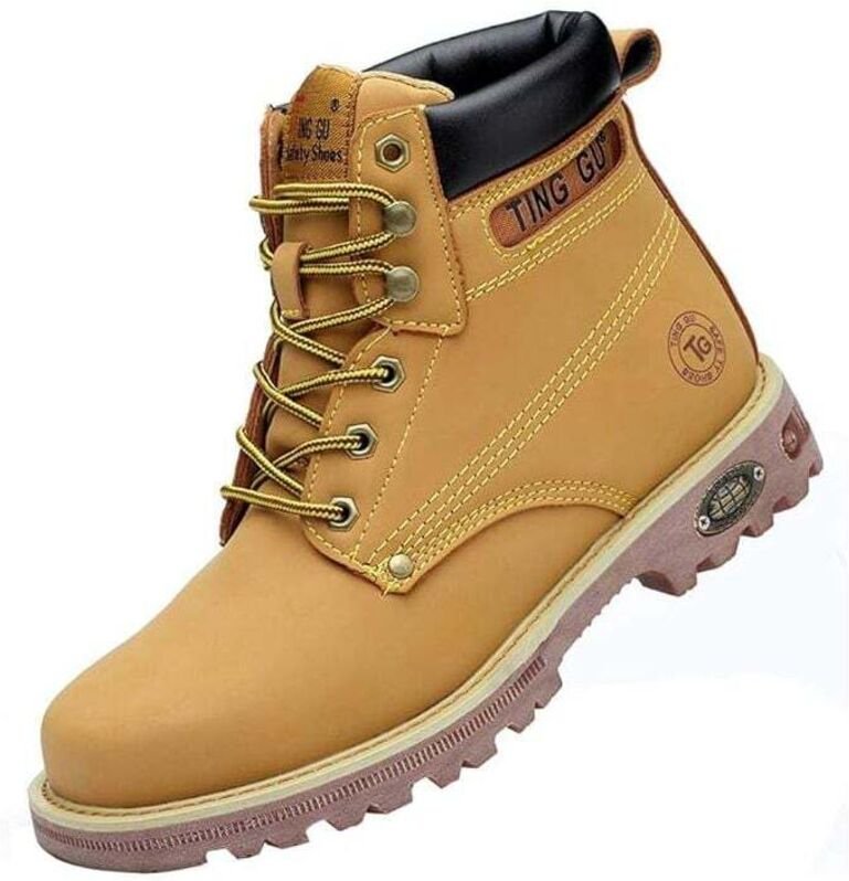 Ulisem Herren und Damen Stahlkappe Sicherheitsstiefel Arbeitsschuhe Wasserdicht Leder Unzerstörbar Schützen Arbeitsstief...