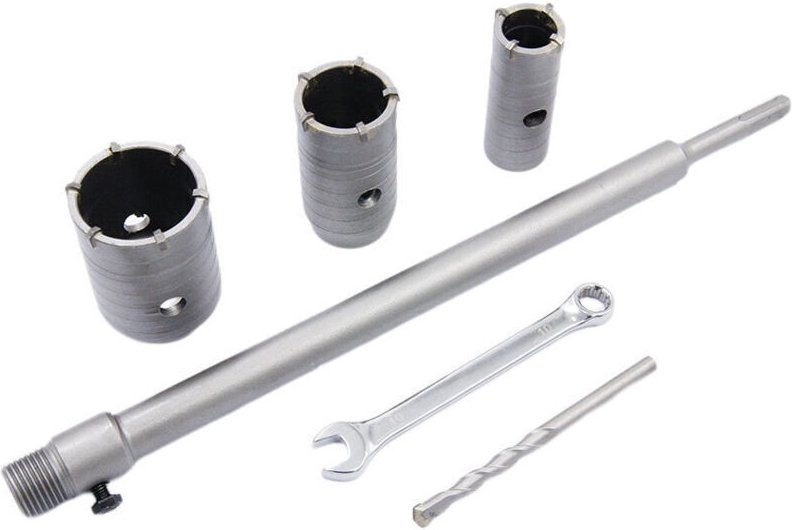 Lochsägen-Set, Ø 30 mm, 40 mm, 50 mm, Betonbohrer 350 mm SDS Plus Verlängerungsstange mit Hartmetallspitze, Lochsäge für...