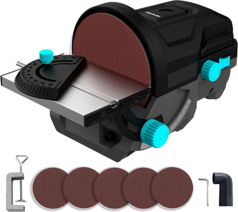 Tisch-Tellerschleifer mit 140 W Leistung.