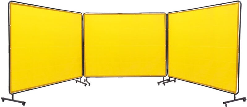 Schweißschutzwand mit Rahmen, 6 x 8 Fuß, flammhemmender Vinyl-Schutz mit 3 Platten auf 12 Lenkrollen (6 feststellbar), b...