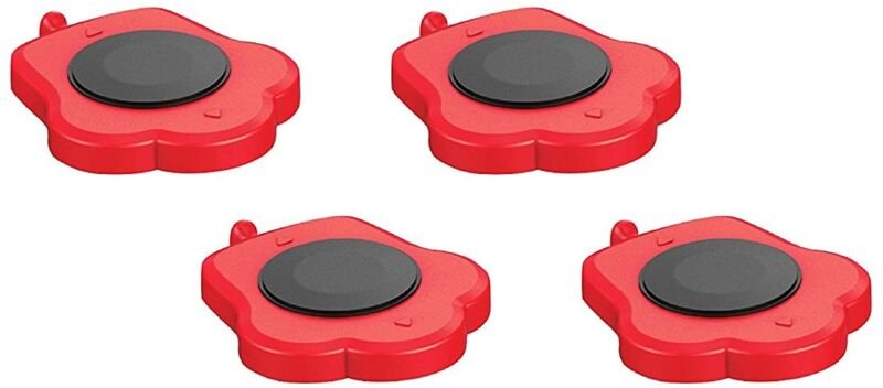 Robuste 4-Rad-Rollen für einfaches und sicheres Bewegen, geeignet für Sofas, Bänke und Kühlschränke (4 Räder - rot)