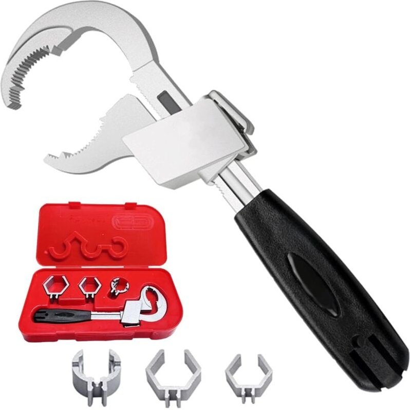 Doppelseitiger verstellbarer Schraubenschlüssel, Multifunktionswerkzeug, Universalwerkzeug zum Verbinden von Wasserleitu...