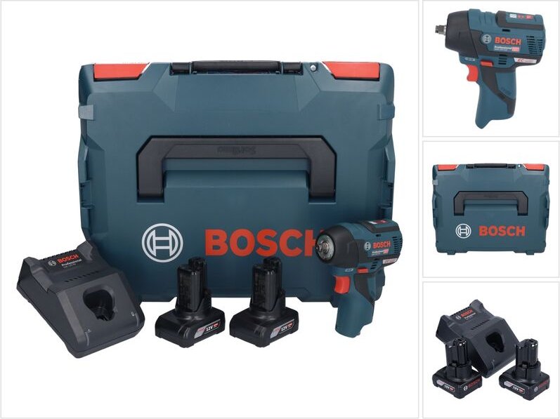 Gds 12V-115 Professional Akku Drehschlagschrauber 12 v 115 Nm 3/8' Brushless + 2x Akku 6,0 Ah + Ladegerät + L-Boxx - Bos...