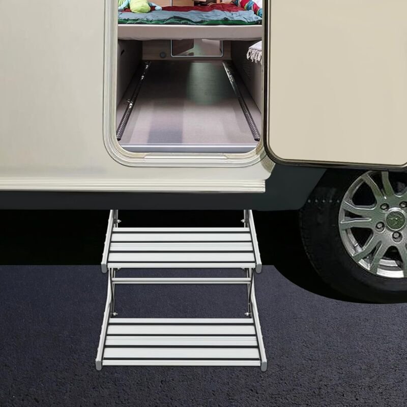 Wohnmobiltrittstufen Caravan Manuelles Doppelpedal aus Aluminium Wohnwagen Trittstufe