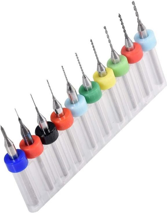 BEBUSINGOTO 10 Stück Mini-Leiterplattenbohrer, 0,1–1,0 mm, Hartmetall-Spiralnut, Hartmetall-Mikrobohrer, Drehwerkzeug, S...