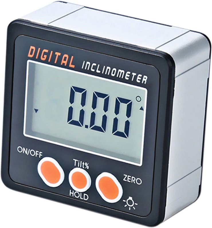 Asupermall - 0–360° digitaler Neigungsmesser, elektronischer Winkelmesser, digitaler Winkelmesser mit magnetischer Basis