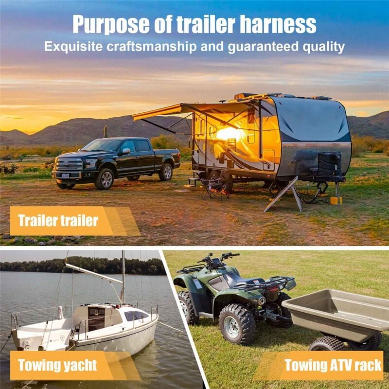 Tlily - usa zu EuropäIscher AnhäNger Licht Konverter 7 Polige Flach Steckdose (us Fahrzeug) auf 13-Pin Rund Stecker (eu ...