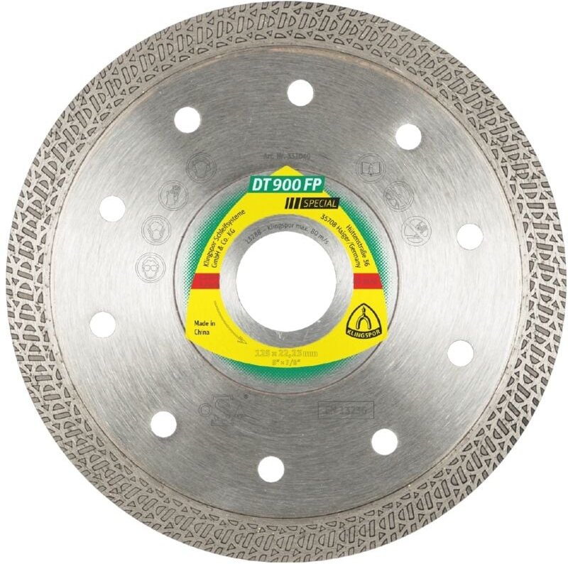 Klingspor DT 900 FP Diamanttrennscheiben, 115 x 1,4 x 22,23 mm 1,4 x 10 mm, profilierter Schneidrand