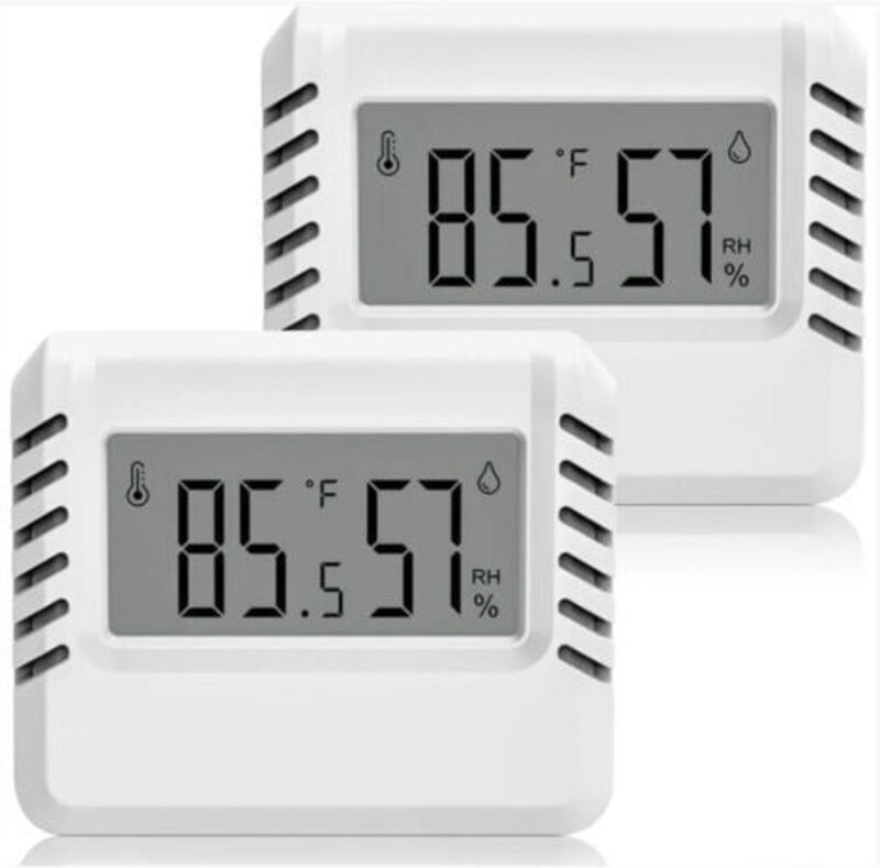 Digitales Thermometer Hygrometer, 2 Stück Mini Thermometer Innen, Großes LCD-Display, Tragbar, Min/Max Aufzeichnung, für...