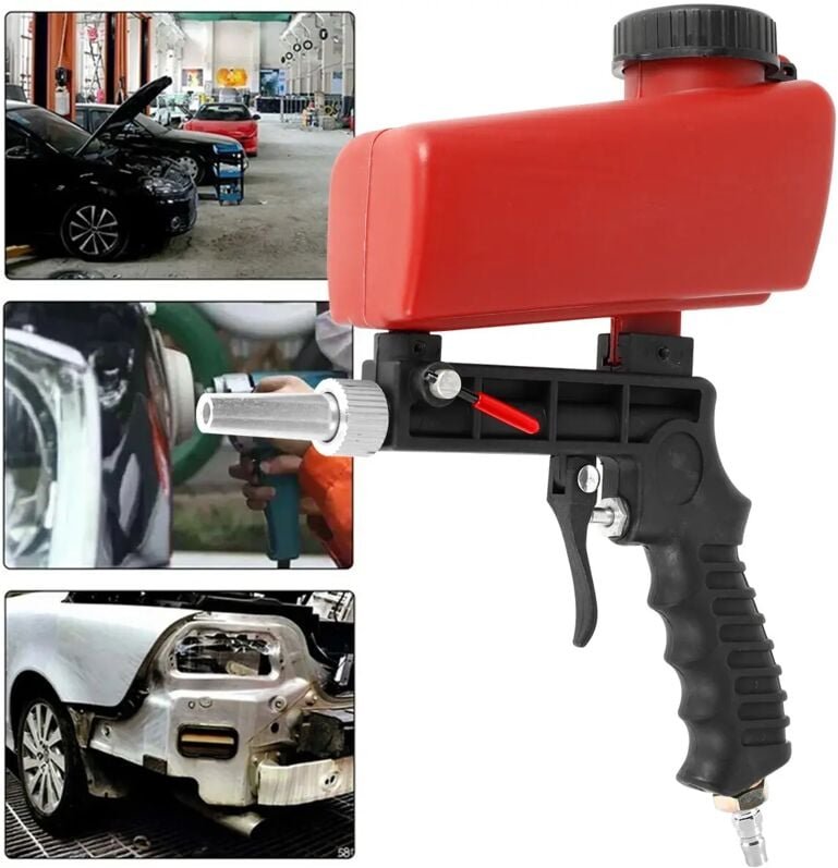 Tragbare, 90 psi Druckluft-Sandstrahlpistole, leichte, handgeführte Sandstrahlmaschine aus Aluminium, schwerkraftverstel...