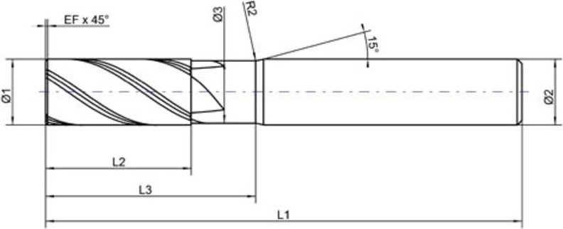Schruppfräser-Set hpc TiALN Typ va Z4 6-16mm Format gt