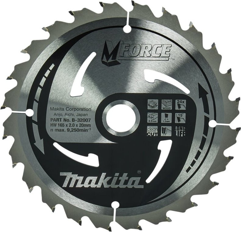 Kreissägeblatt Ø165x20MM 24Zahn Makita B-32007