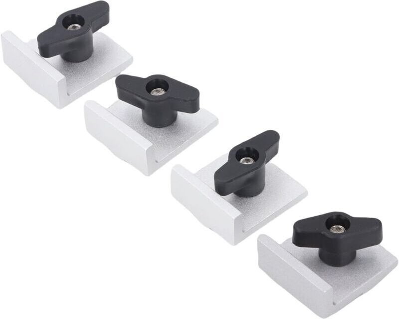T-förmiger Schienenanschlag, 4 Stück, kurz, für die Holzbearbeitung, universell zum Schleifen und Fräsen mit Knöpfen
