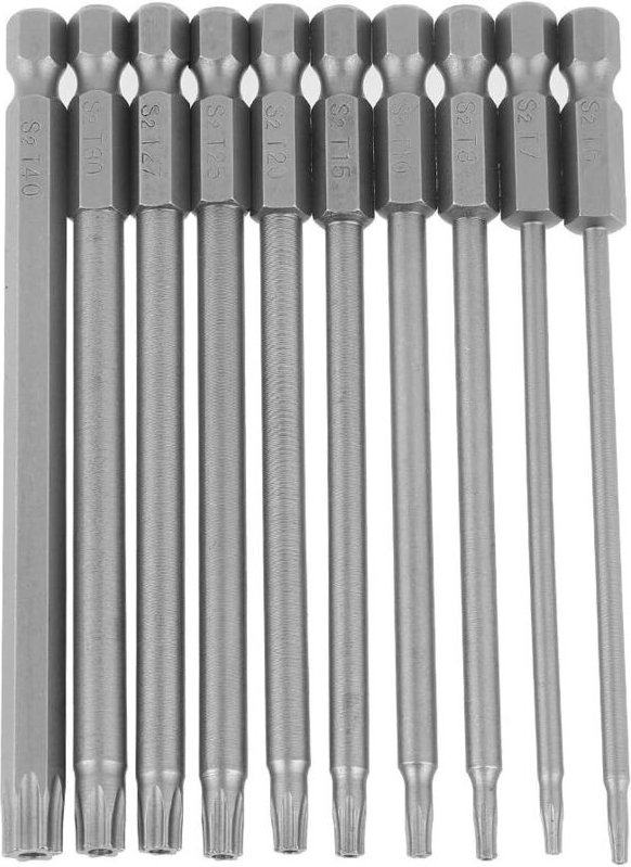 10-teiliges Schraubendreher-Bit-Set, 1/4 Zoll Sechskantschaft, 100 mm Länge, Stahl-Stern-Bit-Set, Bohrer-Schraubendreher...