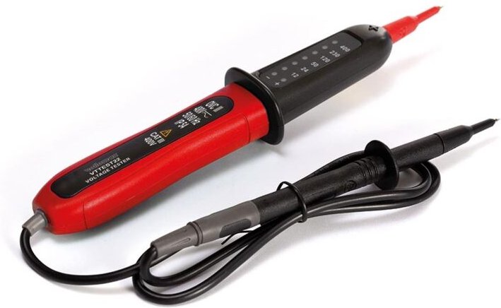 Zweipoliger Spannungsprüfer, für ac und dc, cat iii, von 12 bis 400 v, LED-Anzeige, Polaritätsanzeige, genau, für innen ...