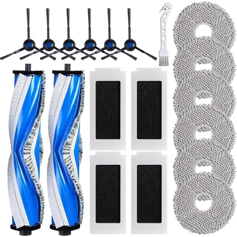 FOREHILL Ersatzteile für ECOVACS T30 Omni/T30 PRO Omni Staubsauger, Zubehörset mit 2 Hauptbürsten, 4 Filtern