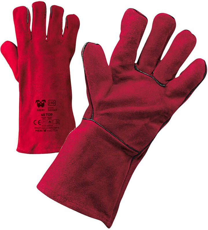 Neri - 45 Top Schutzhandschuhe zum Schweißen - 10 (xl) - Rot - Rot