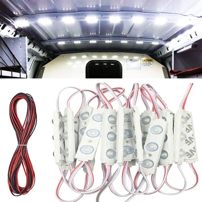 60 LED 12V Auto Innenbeleuchtung LED Deckenleuchten Lampe für Van Truck RV Boote Caravans Anhänger Van, Weiß