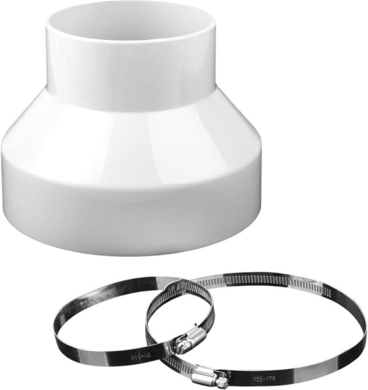 Reduzierer für mobiles Klimaanlagenschläuche, Ø 100–150 mm, mit 2 Edelstahlklemmen, Universaladapter, Lüftungsschlauch-R...