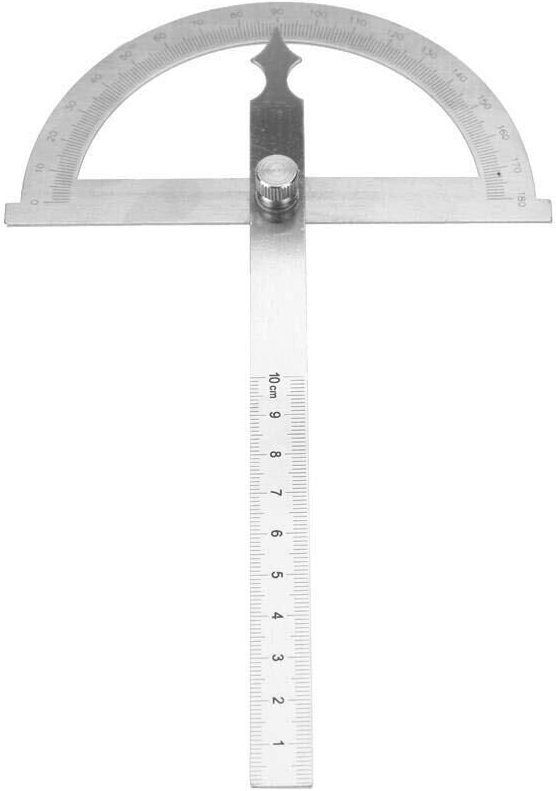 Winkelmesser aus Edelstahl, digitaler Neigungsmesser, Winkelmesser, Lineal, 0–180 Grad, 15 cm (120 x 150 mm)