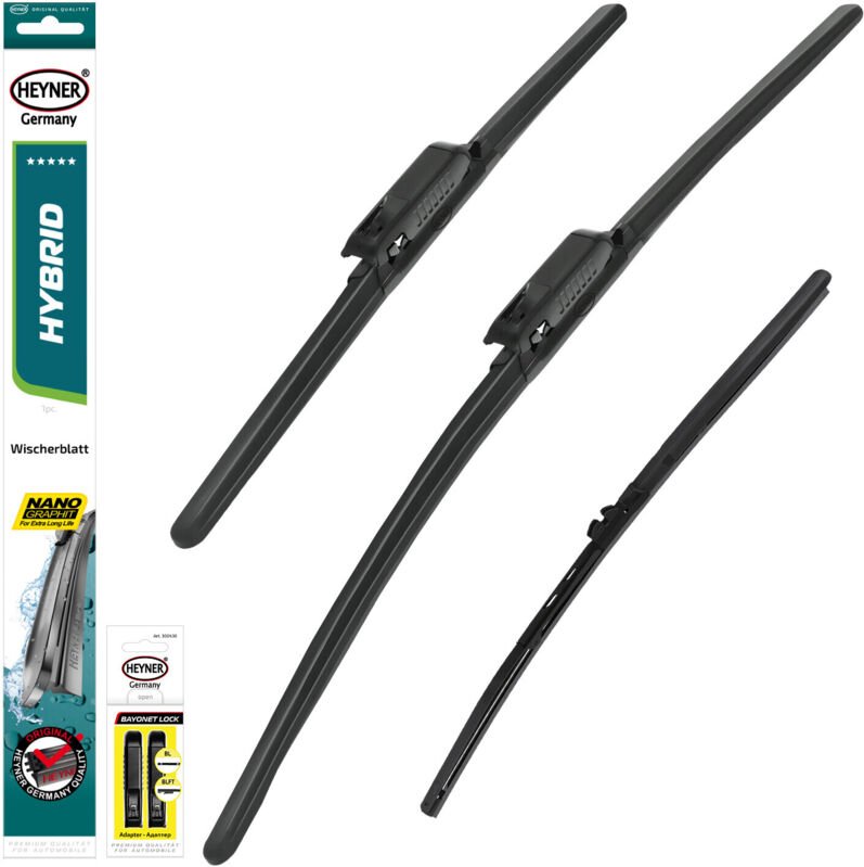 HEYNER® Scheibenwischer mit Heckwischer komp. mit MINI CLUBMAN (03.2007 - 12.2014) HYBRID Flachbalkenwischer