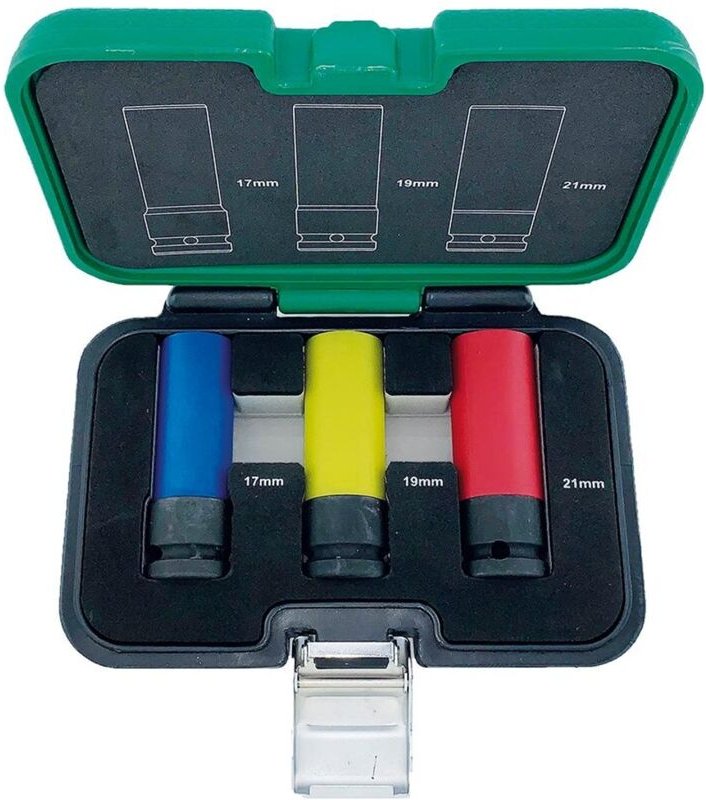 FP - Kraft- Steckschlüsseleinsatz- Satz mit Kunststoff-Hülse 1/2' 3-teilig fortis