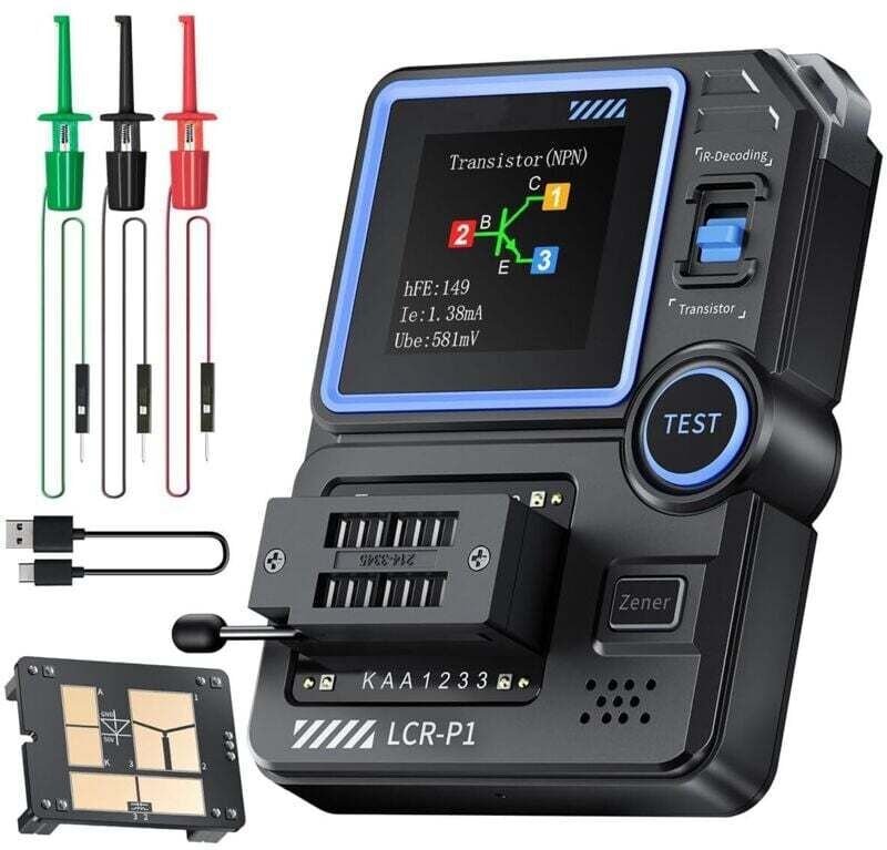 MOSFET-Transistortester, Transistor-Kondensatortester, Multifunktions-SMD-Bauteiltester, Dioden-, Trioden-, ESR-, NPN-, ...