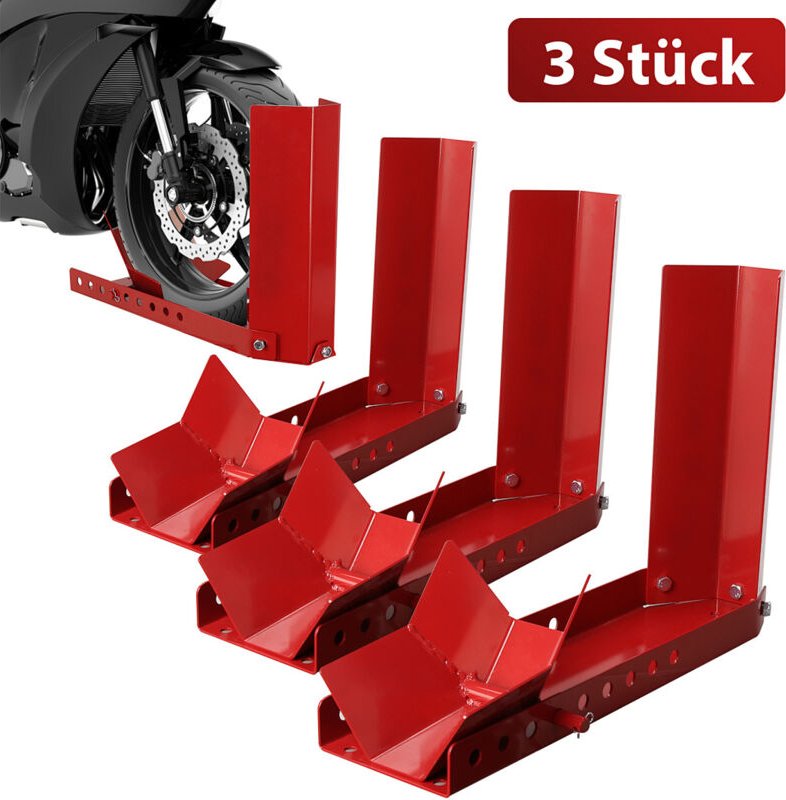 Randaco 3 Stück Motorradständer Einstellbar Motorradheber Heber Montageständer Motorrad Montageständer Rot