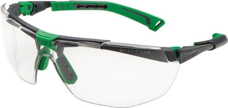 Schutzbrille 5X1030000 en 166, en 170 ft kn Bügel dunkelgrau/grün, Scheibe klar Polycarbonat