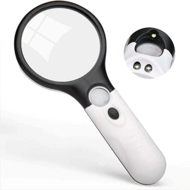 Lupe, tragbare 100-fache LED-elektronische Lupe mit Licht, optische HD-Linse, Zeitungsleselupe, mumu