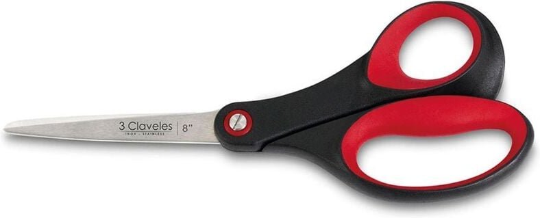 3 Claveles 00128 Universal Gerader Schnitt Schwarz, Rot, Edelstahl