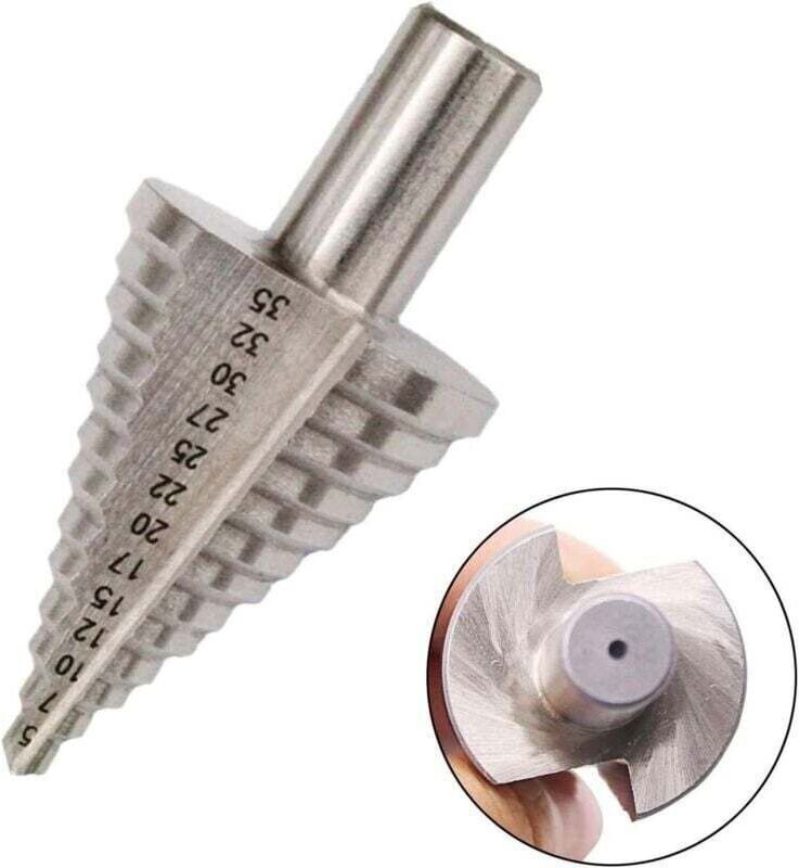 Stufenkegelbohrer, 13 Stufen 5 mm-35 mm HSS Stufenbohrer 4241 Stufenbohrer Titan Lochschneider Werkzeug mit Sechskantspi...