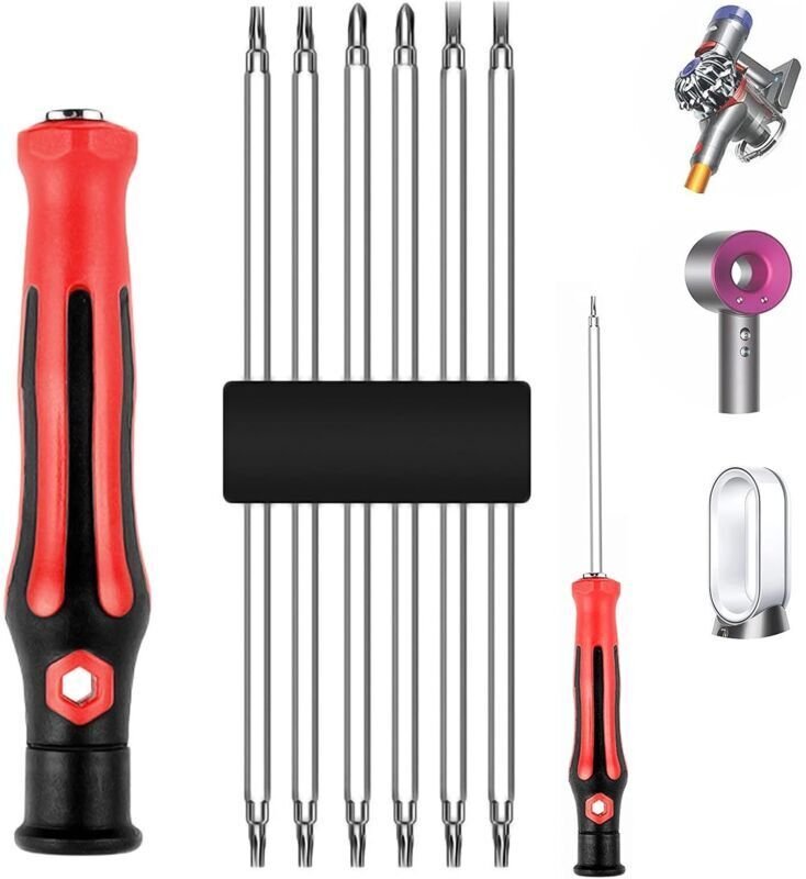 6-in-1 Schraubendreher-Set für Dyson Haartrockner, kompatibel mit den Dyson Staubsaugern V6, V7, V8, V10, V11, V15, DC24...