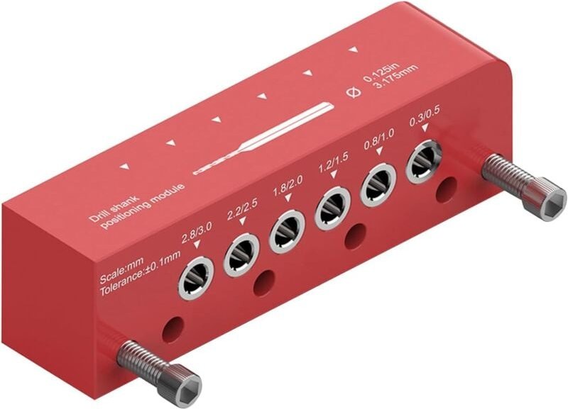 CCYKXA Bohrschablone – Präzisions-Lochpositionierhilfe, 8,5 x 4 x 3 cm Metallpositionierer Verstellbare Ausrichtvorricht...